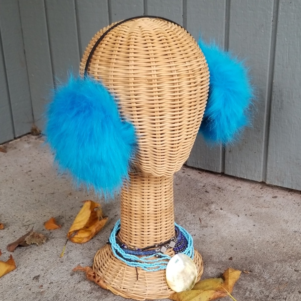 Betsey Johnson Blue XOX Trolls Ear Muffs